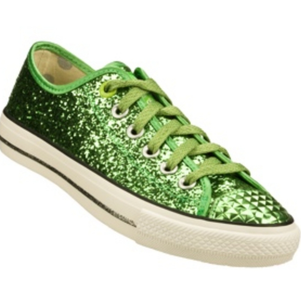 Daddy's Money Green Glitter Explosion women's sneakers size 7